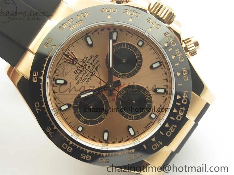 On Daytona Gold Black Super Clone Best Dial 116515 Edition 1:1 Rubber A4130 Strap Rose V2 ARF 1229